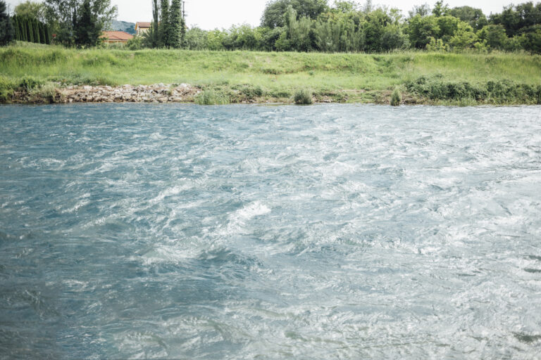 Long shot river farmland